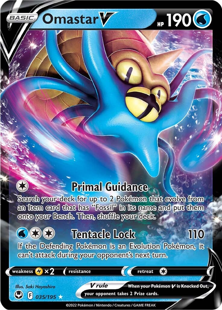 Omastar V (035/195) [Sword & Shield: Silver Tempest] | Arkham Games and Comics