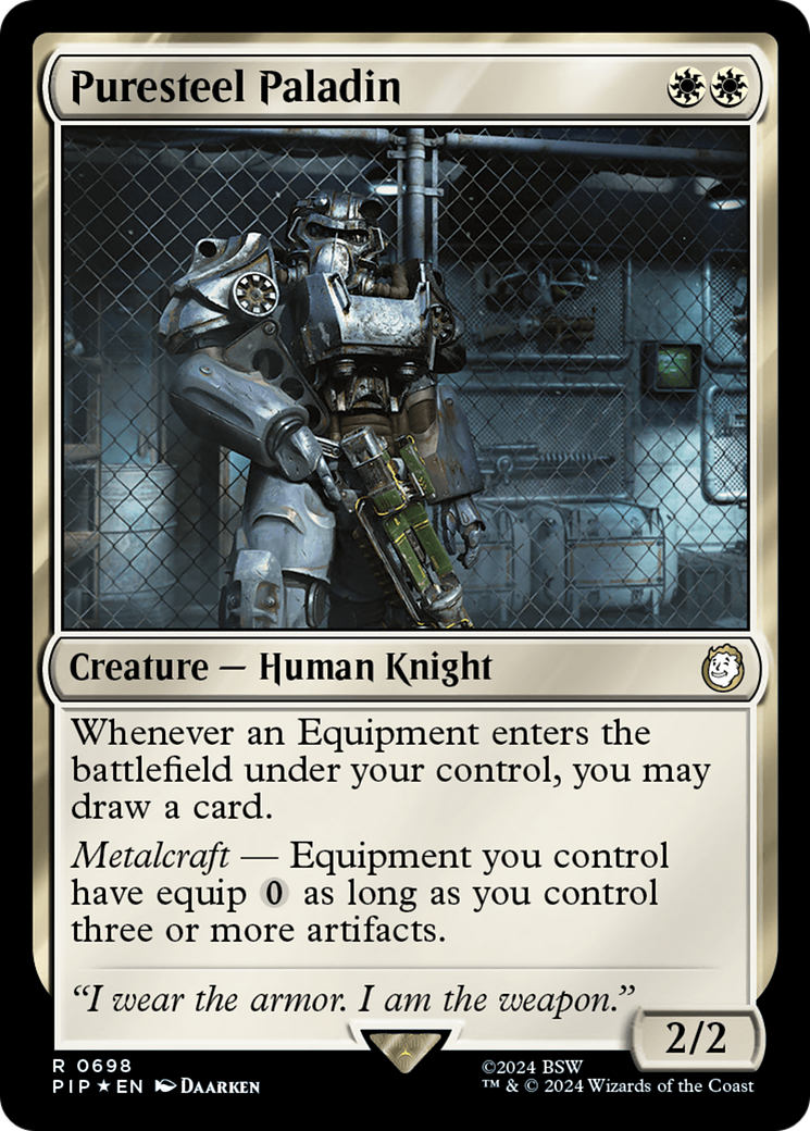 Puresteel Paladin (Surge Foil) [Fallout] | Arkham Games and Comics