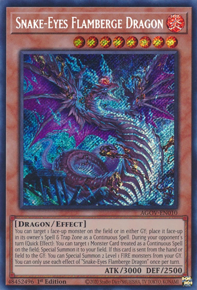 Snake-Eyes Flamberge Dragon [AGOV-EN010] Secret Rare | Arkham Games and Comics