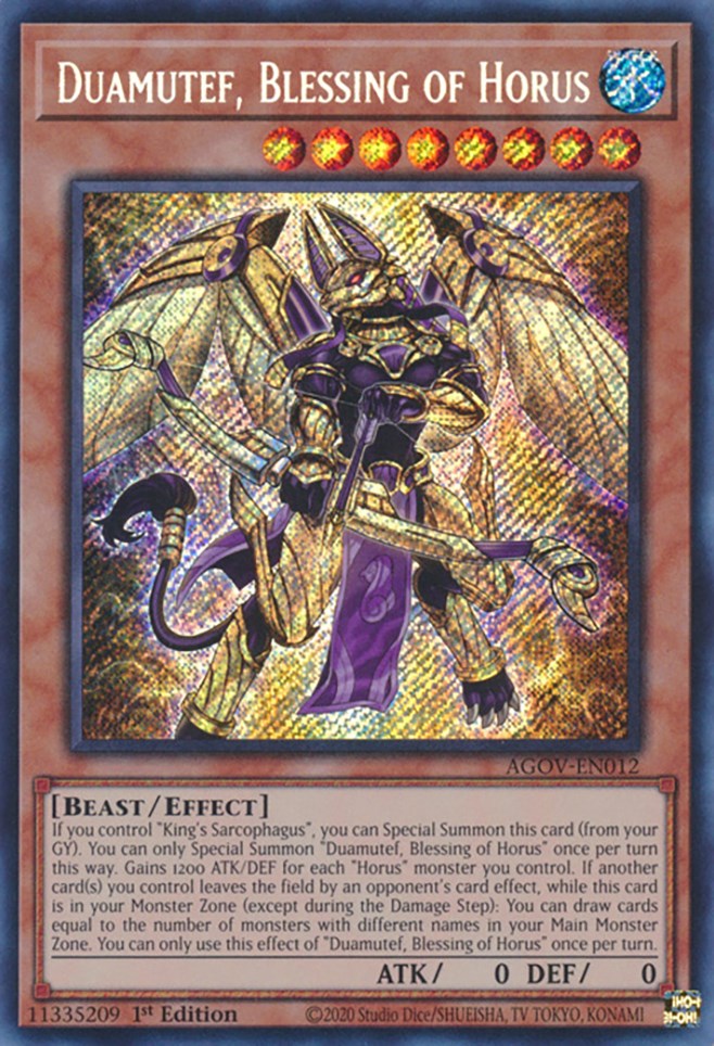 Duamutef, Blessing of Horus [AGOV-EN012] Secret Rare | Arkham Games and Comics