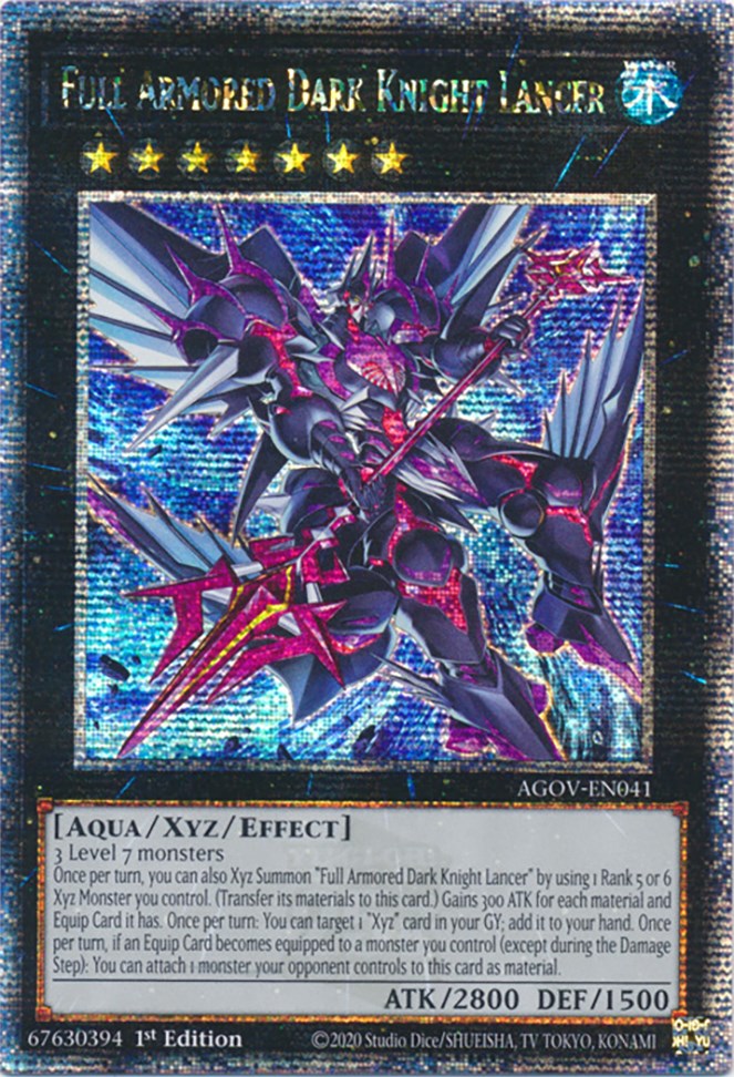 Full Armored Dark Knight Lancer (Quarter Century Secret Rare) [AGOV-EN041] Quarter Century Secret Rare | Arkham Games and Comics