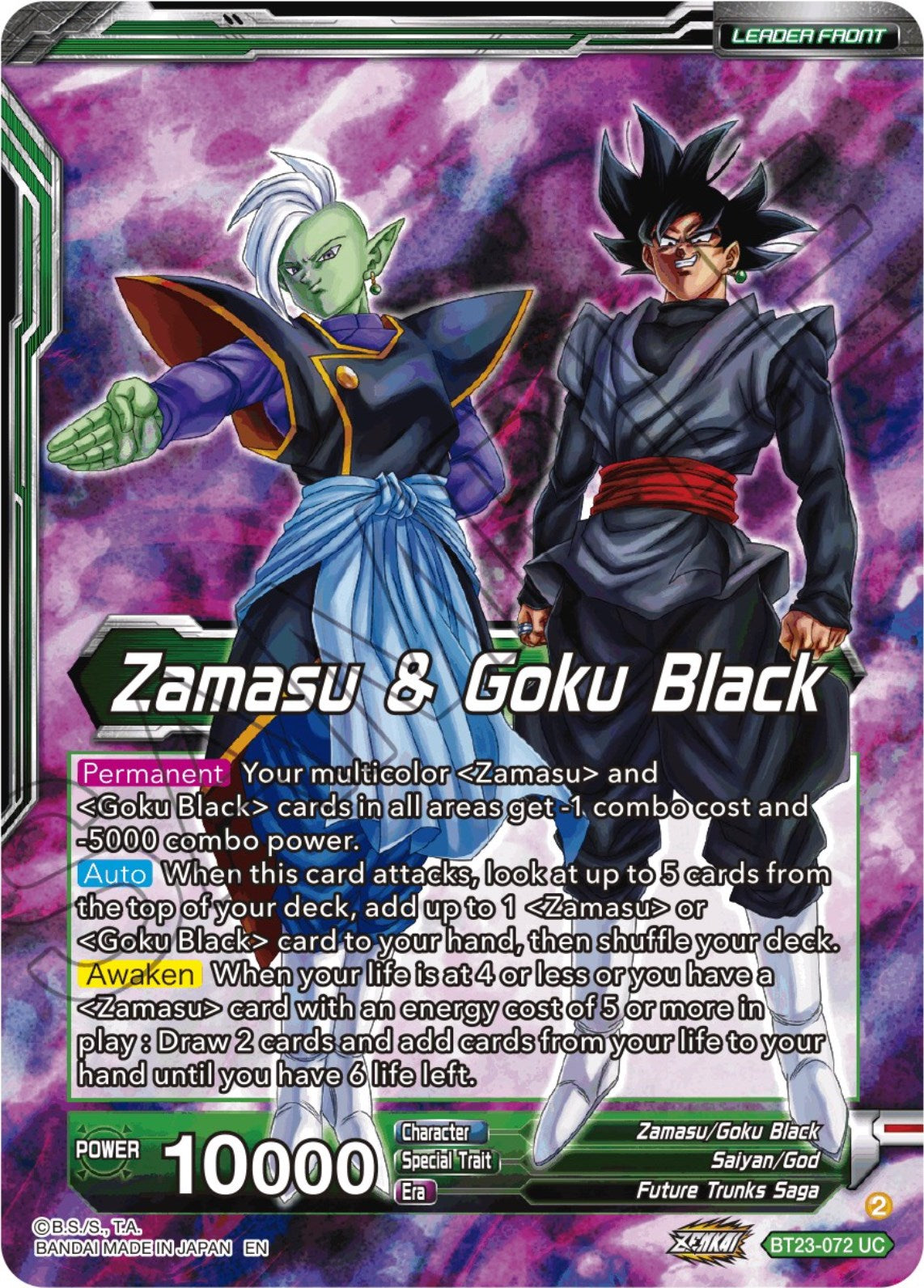 Zamasu & Goku Black // Zamasu & SS Rose Goku Black, Humanity's Destruction (BT23-072) [Perfect Combination] | Arkham Games and Comics