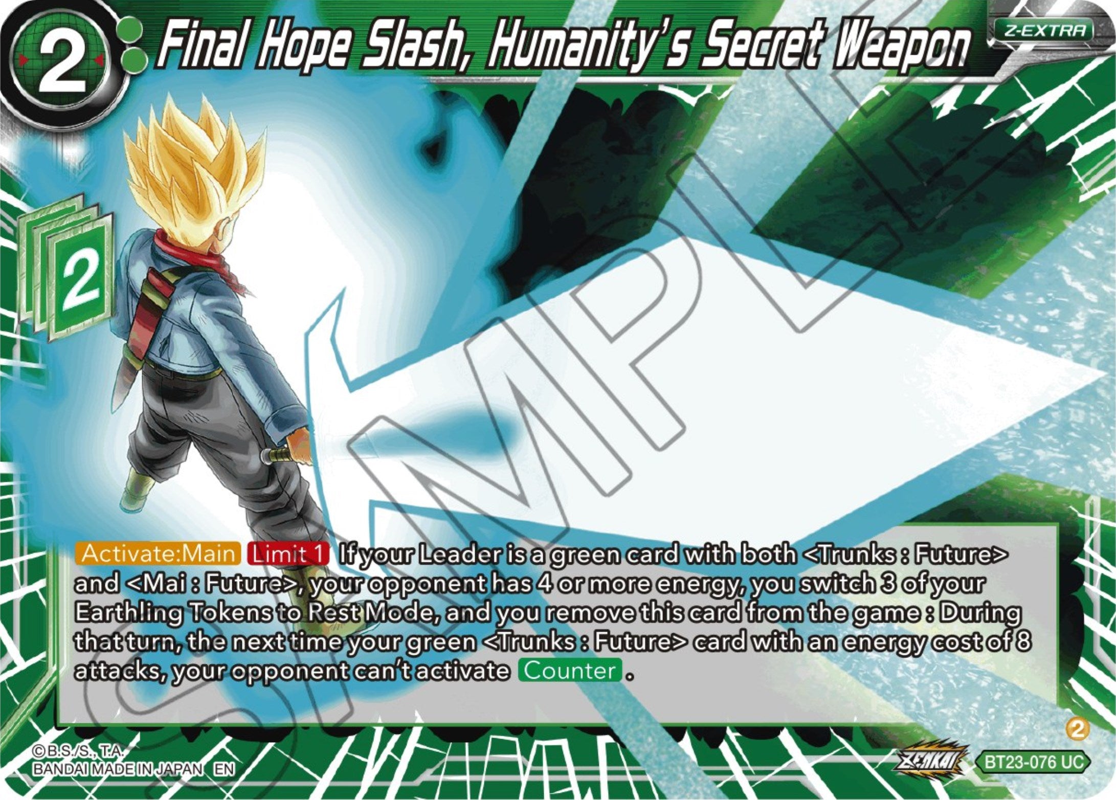 Final Hope Slash, Humanity's Secret Weapon (BT23-076) [Perfect Combination] | Arkham Games and Comics