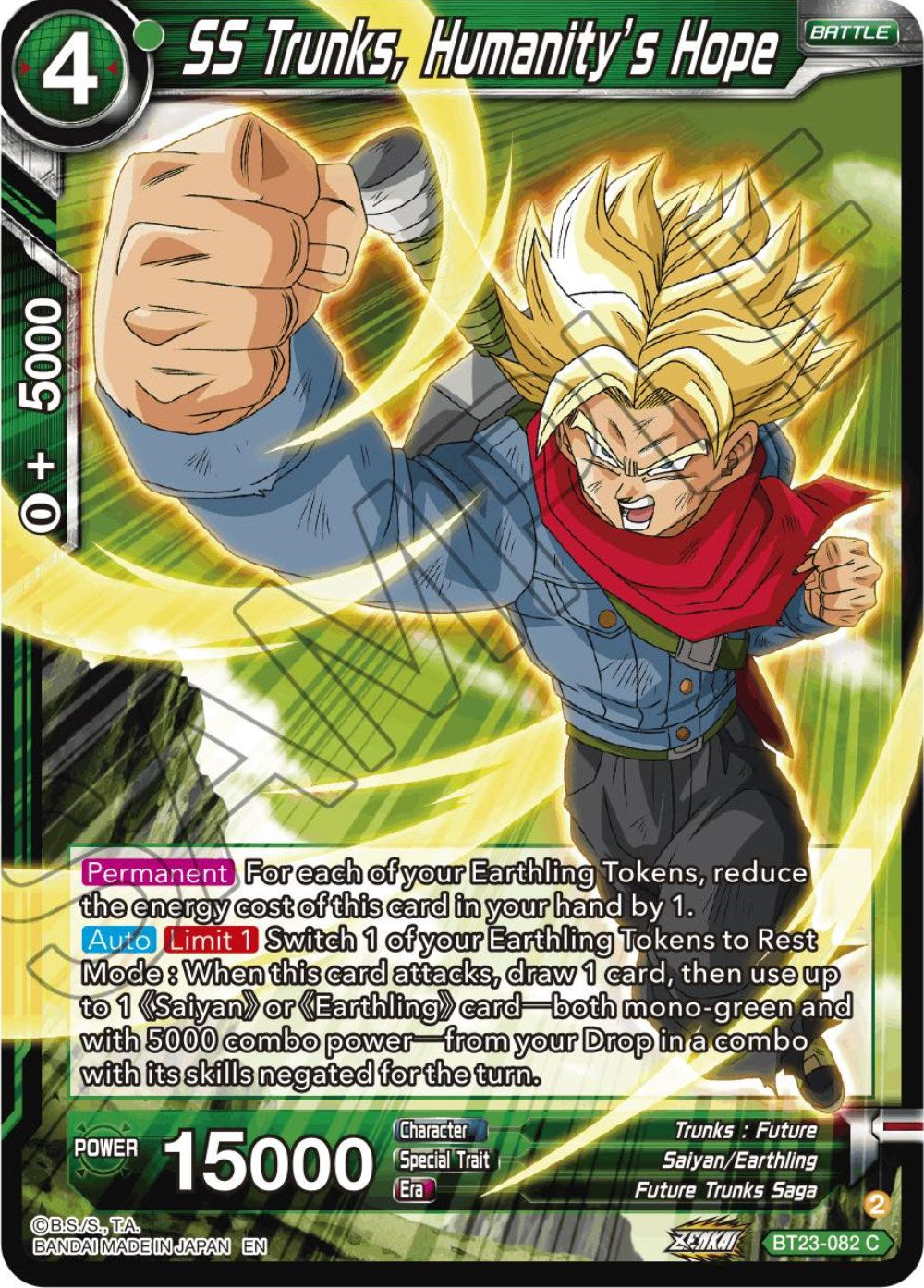 SS Trunks, Humanity's Hope (BT23-082) [Perfect Combination] | Arkham Games and Comics