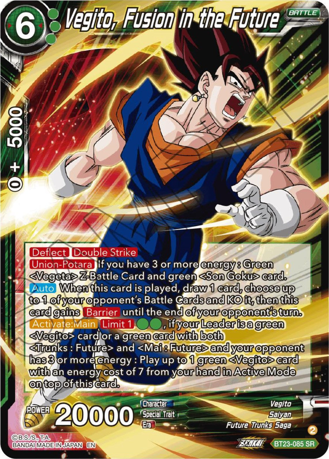 Vegito, Fusion in the Future (BT23-085) [Perfect Combination] | Arkham Games and Comics