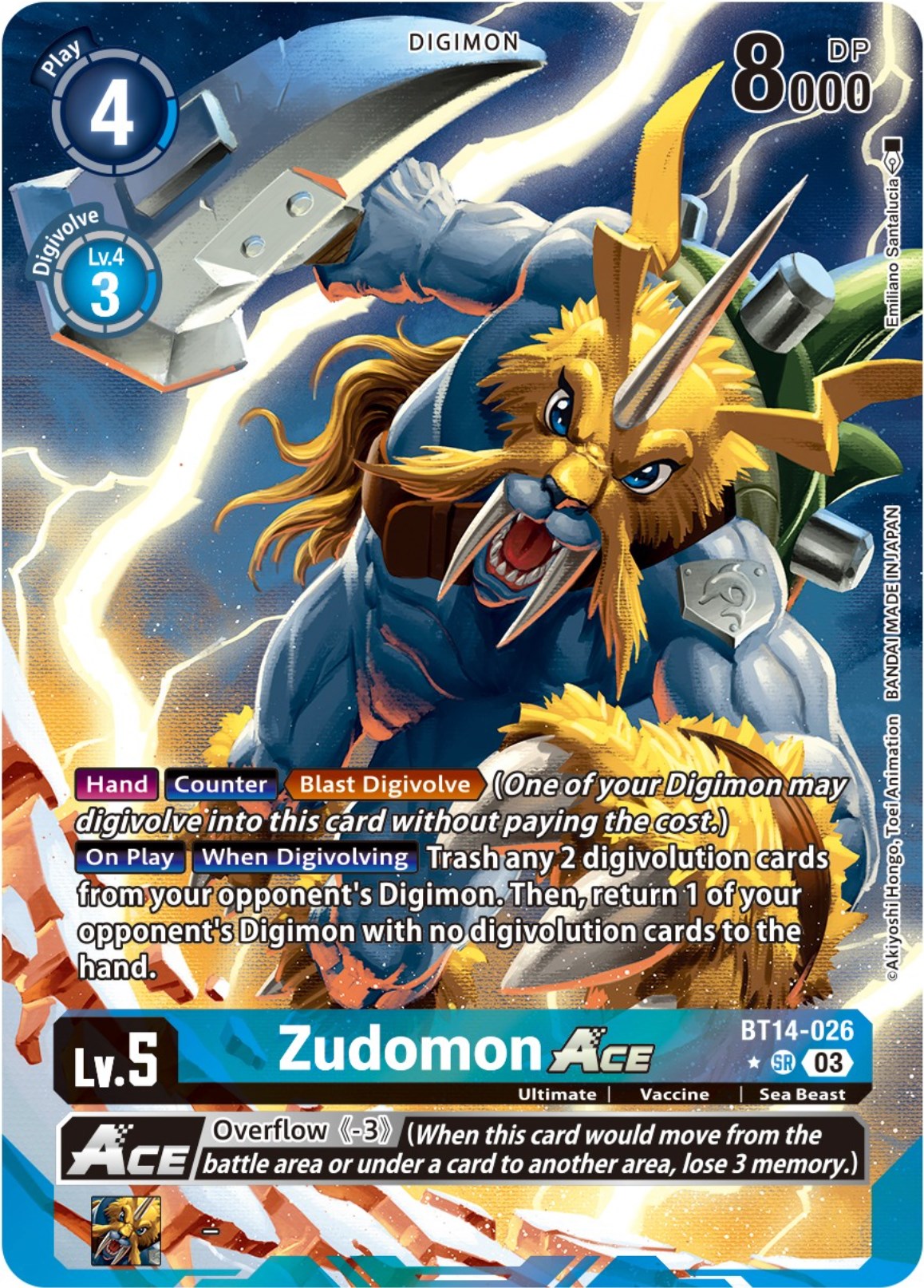 Zudomon Ace [BT14-026](Alternate Art) [Blast Ace] | Arkham Games and Comics