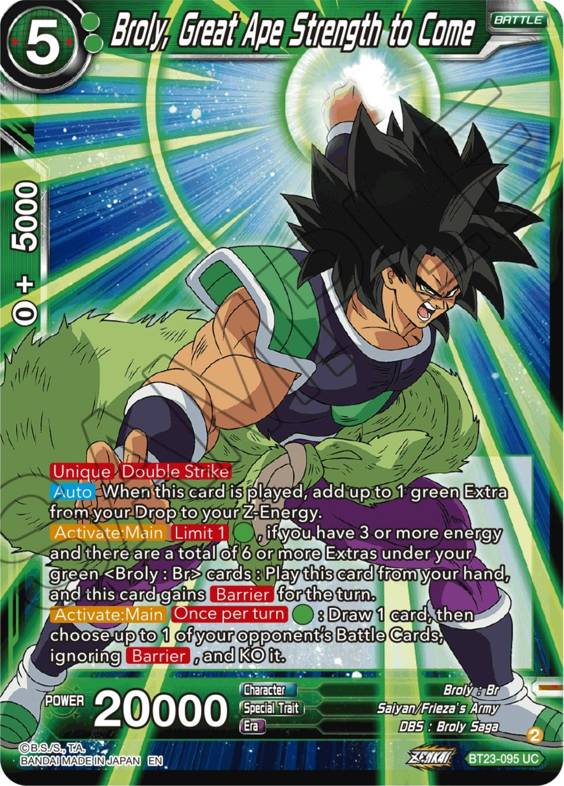 Broly, Great Ape Strength to Come (BT23-095) [Perfect Combination] | Arkham Games and Comics