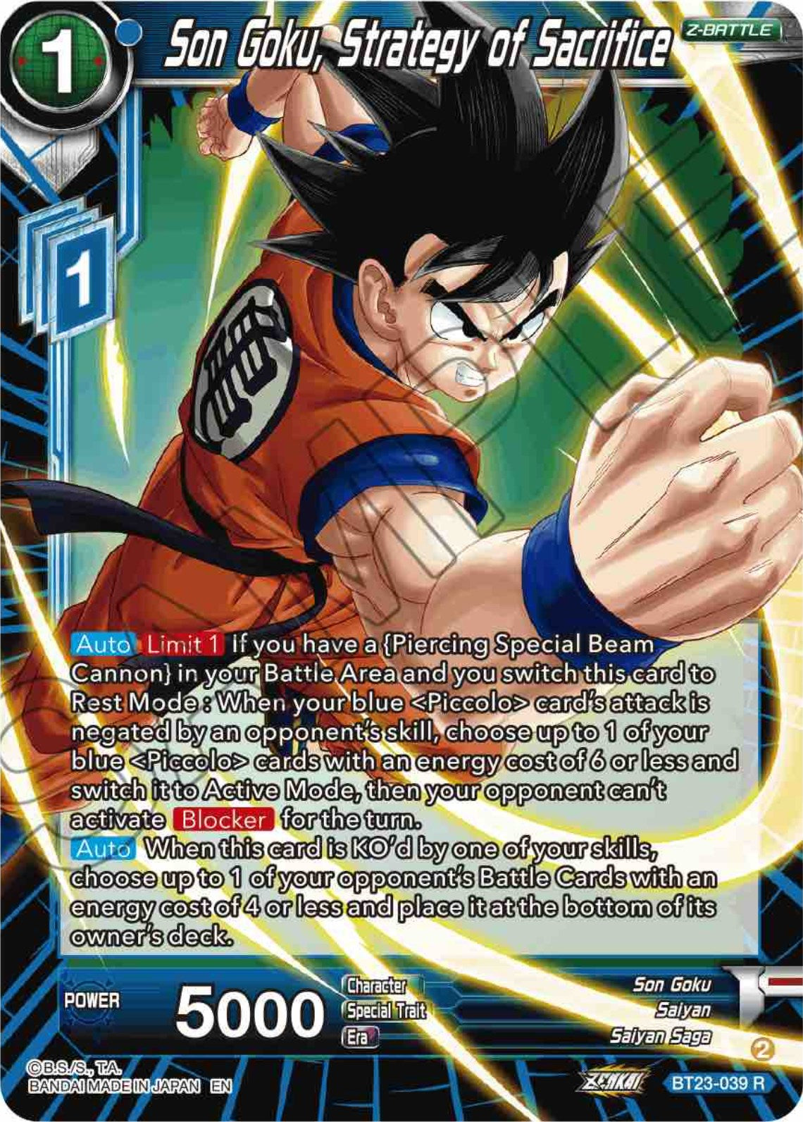 Son Goku, Strategy of Sacrifice (BT23-039) [Perfect Combination] | Arkham Games and Comics