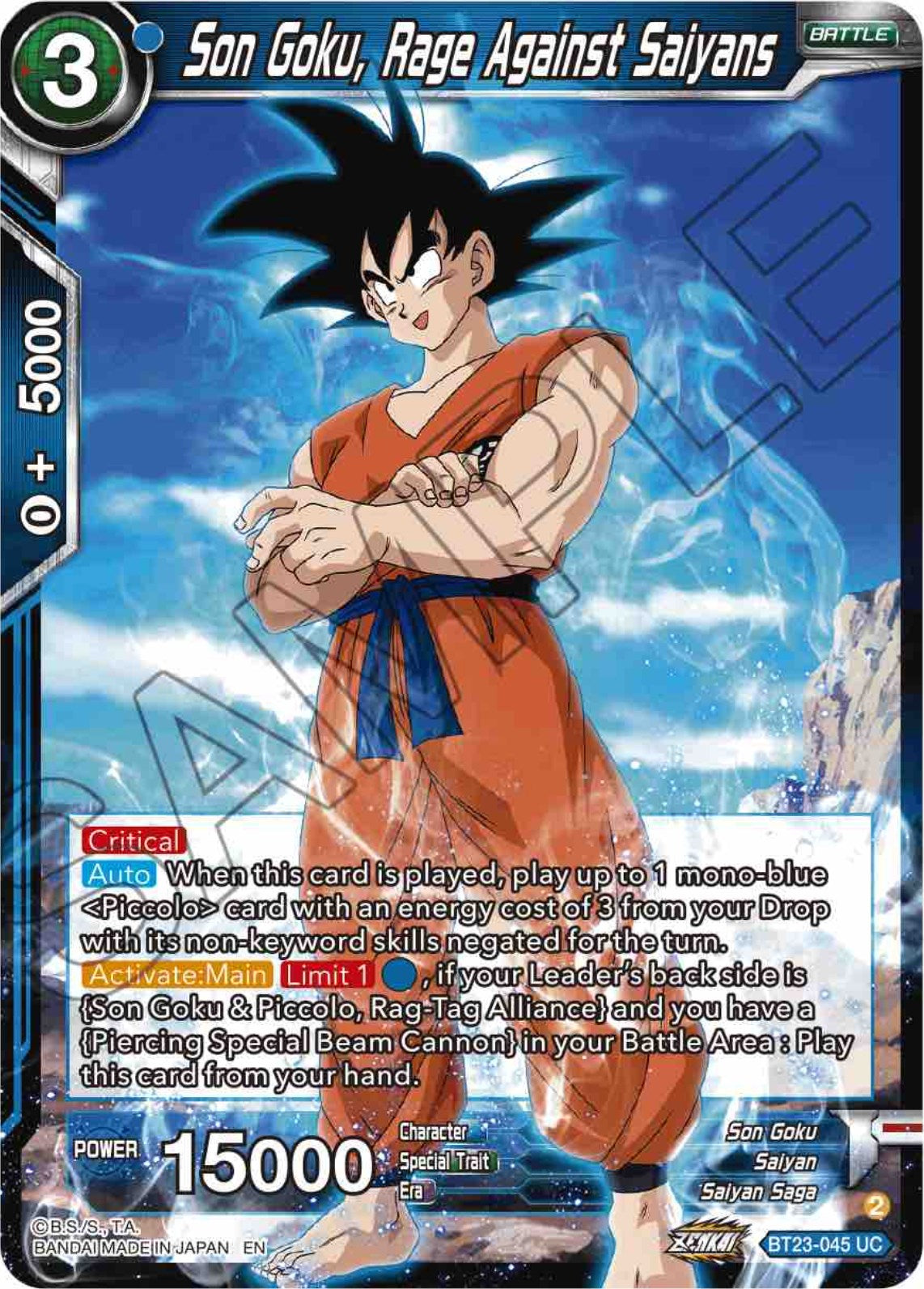 Son Goku, Rage Against Saiyans (BT23-045) [Perfect Combination] | Arkham Games and Comics