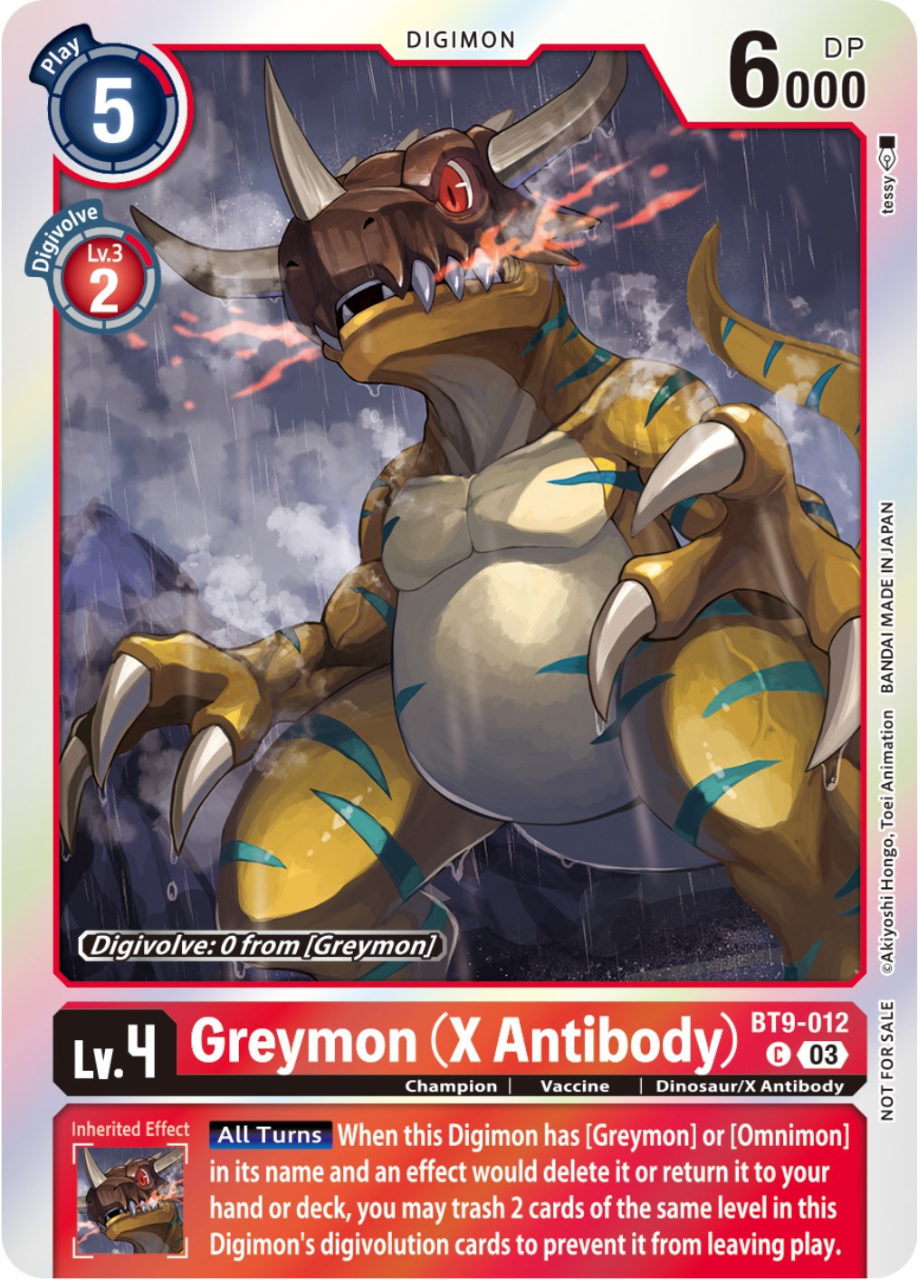 Greymon [BT9-012] (X Antibody) (Blast Ace Pre-Release Winner) [X Record] | Arkham Games and Comics