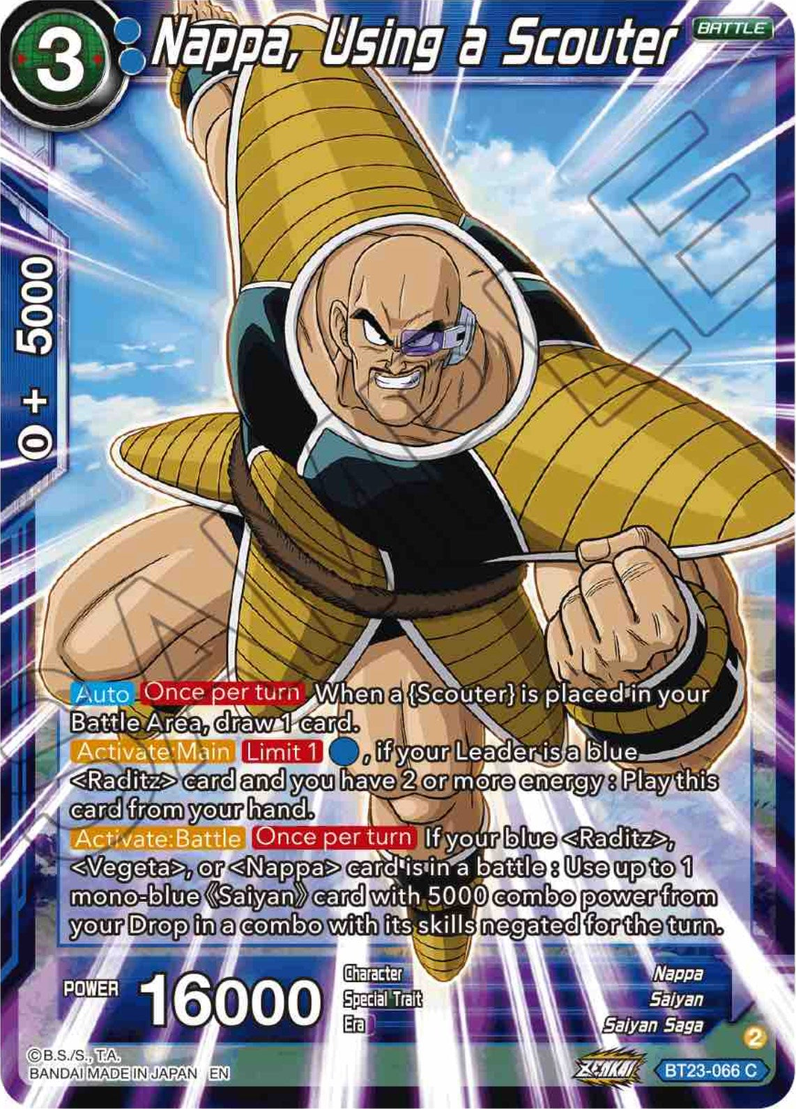 Nappa, Using a Scouter (BT23-066) [Perfect Combination] | Arkham Games and Comics