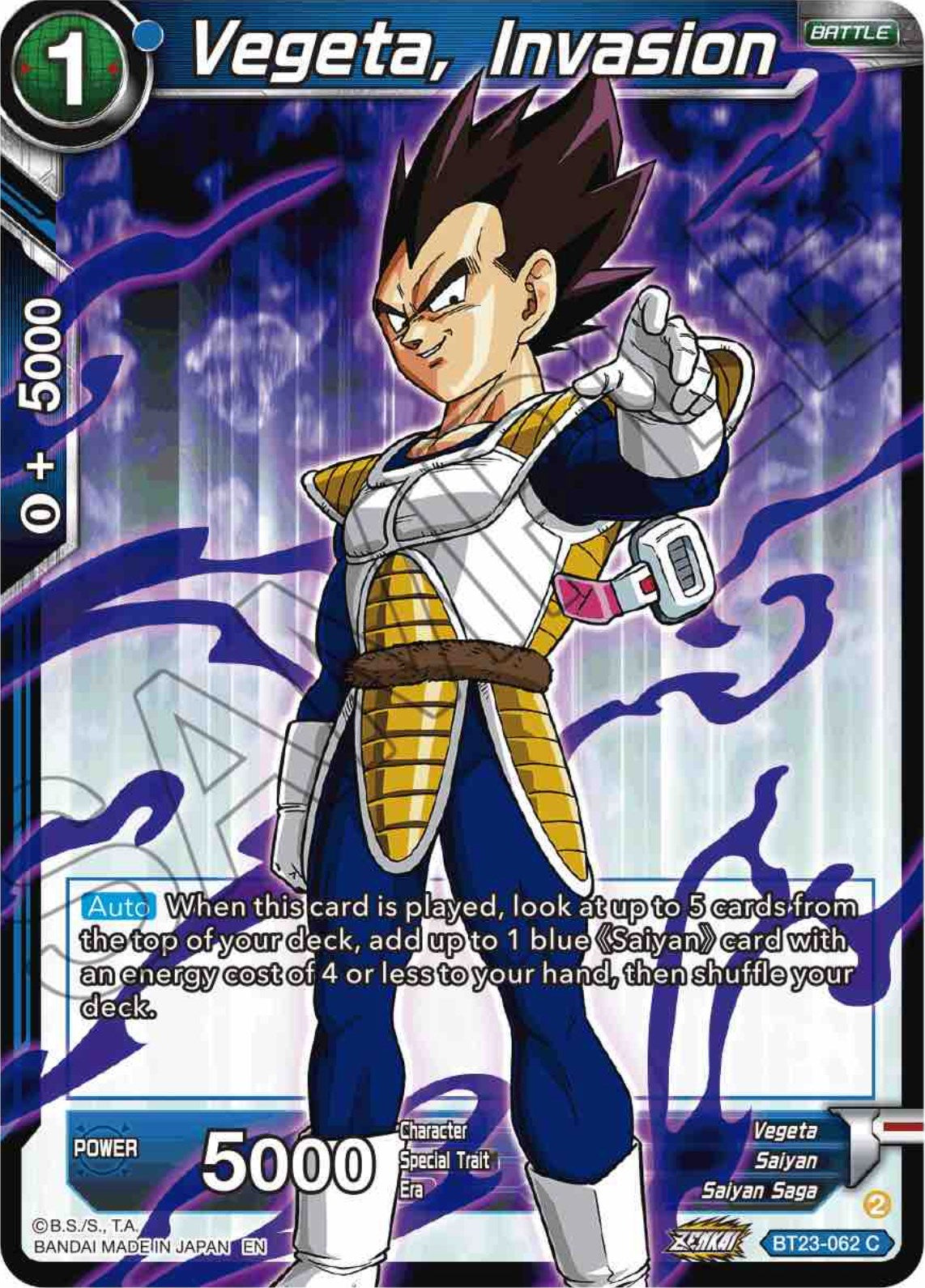 Vegeta, Invasion (BT23-062) [Perfect Combination] | Arkham Games and Comics