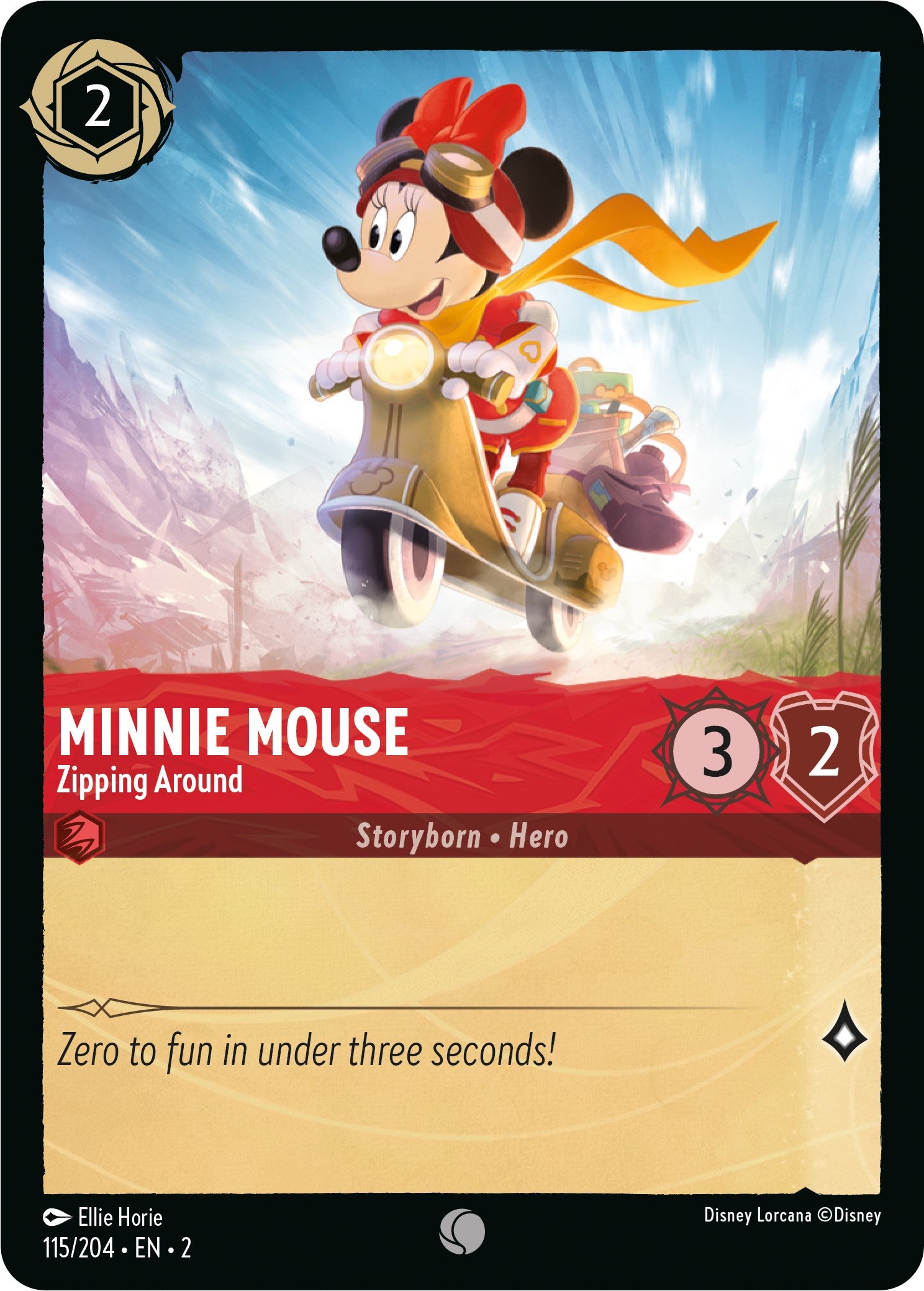 Minnie Mouse - Zipping Around (115/204) [Rise of the Floodborn] | Arkham Games and Comics