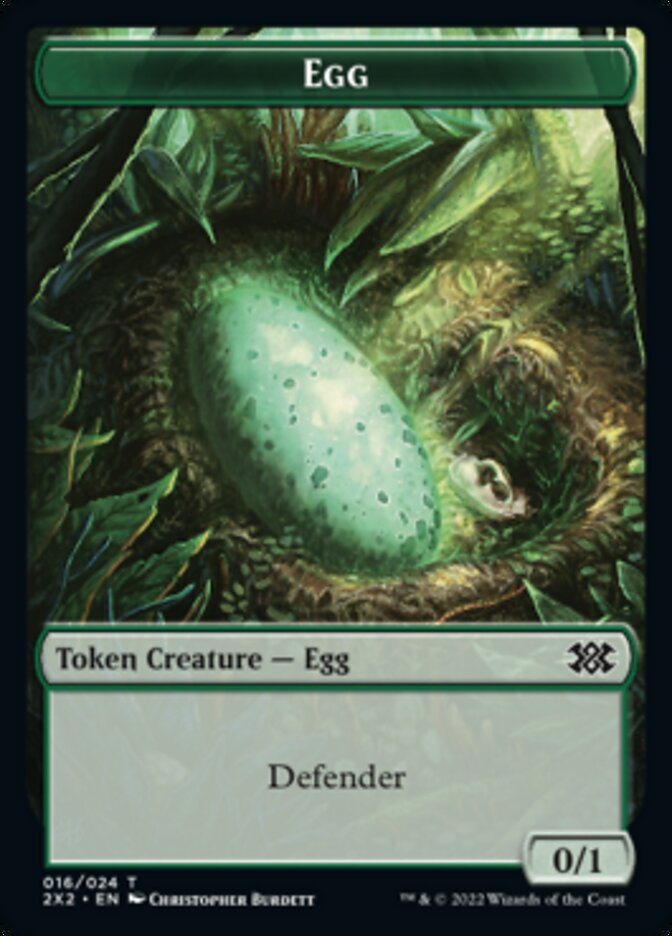 Egg // Phyrexian Golem Double-sided Token [Double Masters 2022 Tokens] | Arkham Games and Comics