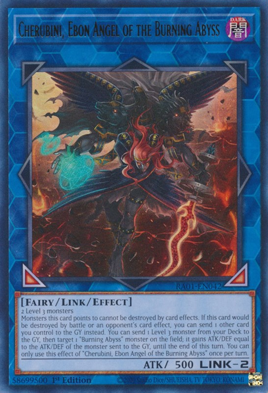 Cherubini, Ebon Angel of the Burning Abyss [RA01-EN042] Ultra Rare | Arkham Games and Comics