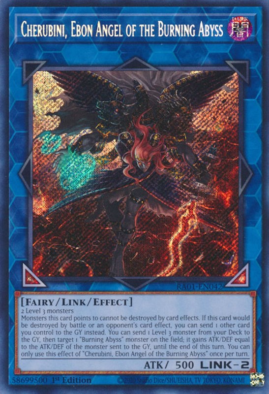 Cherubini, Ebon Angel of the Burning Abyss [RA01-EN042] Secret Rare | Arkham Games and Comics