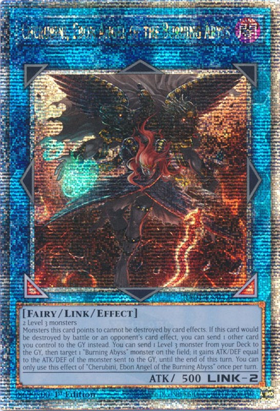 Cherubini, Ebon Angel of the Burning Abyss [RA01-EN042] Quarter Century Secret Rare | Arkham Games and Comics