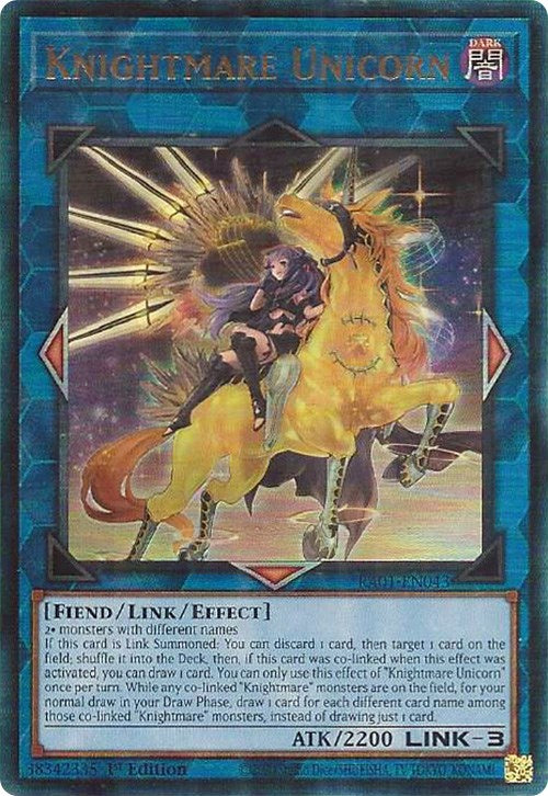 Knightmare Unicorn (Alternate Art) [RA01-EN043] Prismatic Ultimate Rare | Arkham Games and Comics