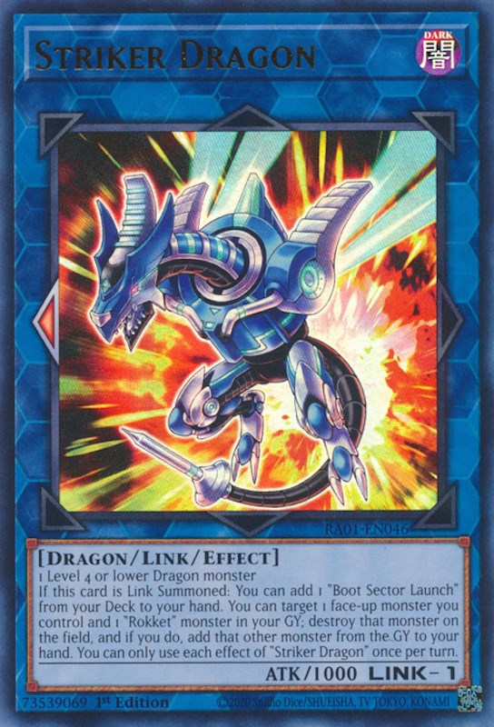 Striker Dragon [RA01-EN046] Ultra Rare | Arkham Games and Comics