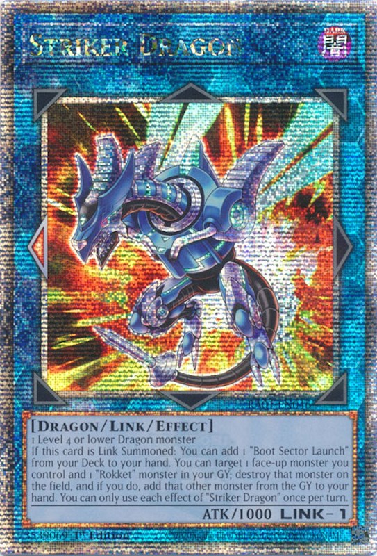 Striker Dragon [RA01-EN046] Quarter Century Secret Rare | Arkham Games and Comics