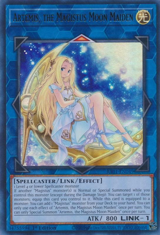 Artemis, the Magistus Moon Maiden [RA01-EN049] Ultra Rare | Arkham Games and Comics