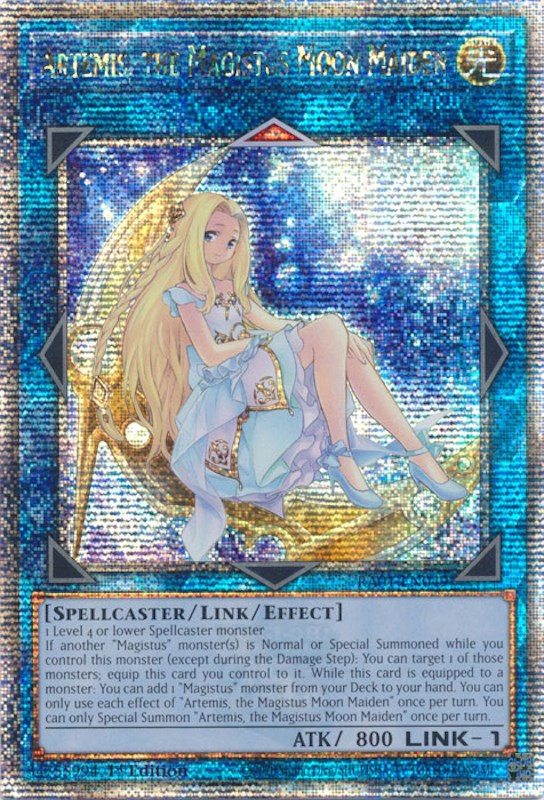 Artemis, the Magistus Moon Maiden [RA01-EN049] Quarter Century Secret Rare | Arkham Games and Comics