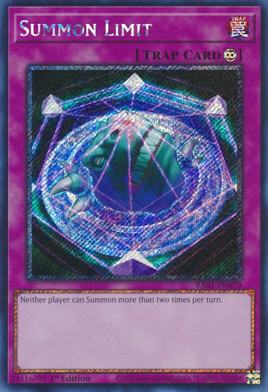 Summon Limit [RA01-EN070] Platinum Secret Rare | Arkham Games and Comics