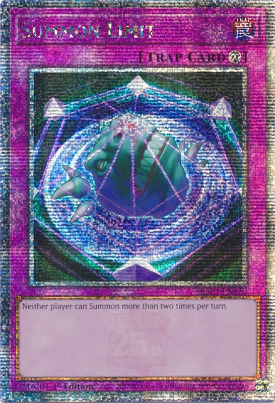 Summon Limit [RA01-EN070] Quarter Century Secret Rare | Arkham Games and Comics