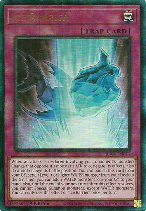 Ice Barrier [RA01-EN071] Prismatic Ultimate Rare | Arkham Games and Comics