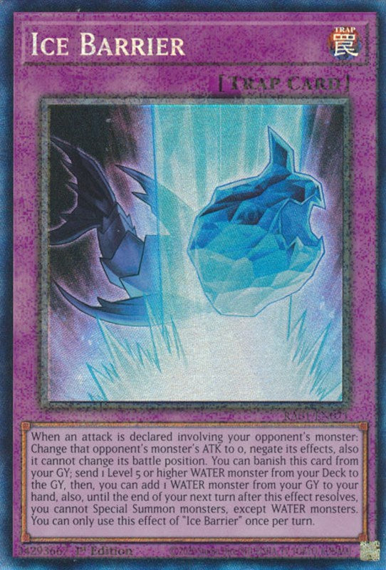 Ice Barrier [RA01-EN071] Prismatic Collector's Rare | Arkham Games and Comics