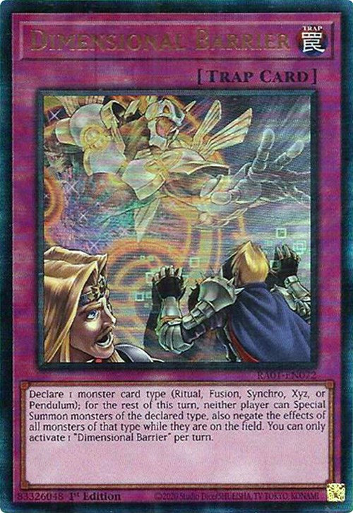 Dimensional Barrier [RA01-EN072] Prismatic Ultimate Rare | Arkham Games and Comics