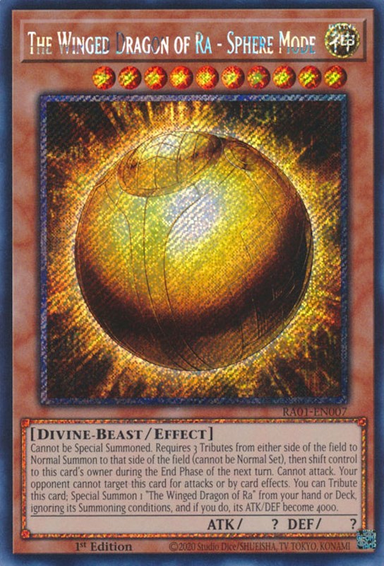 The Winged Dragon of Ra - Sphere Mode [RA01-EN007] Platinum Secret Rare | Arkham Games and Comics