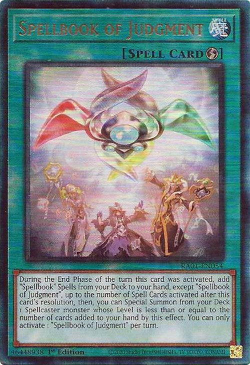 Spellbook of Judgment [RA01-EN054] Prismatic Ultimate Rare | Arkham Games and Comics