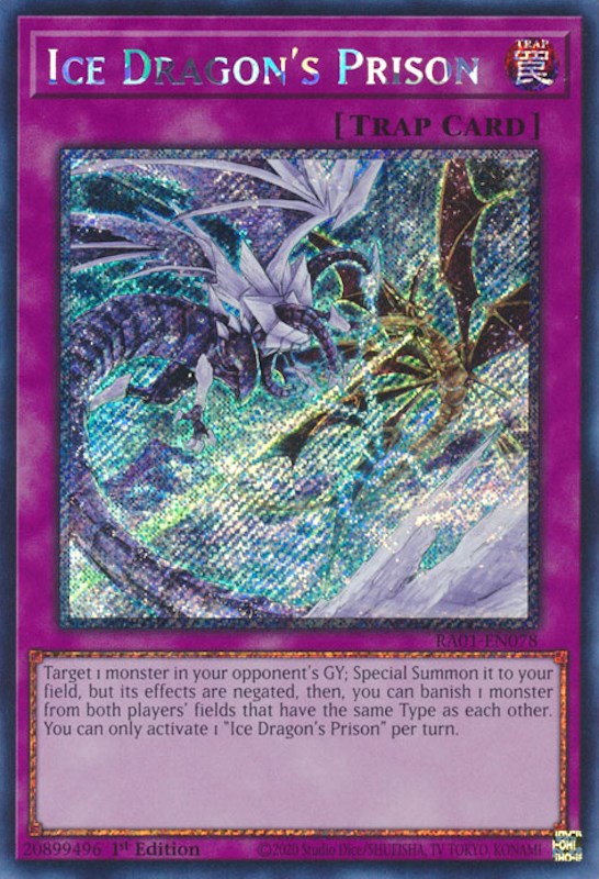 Ice Dragon's Prison [RA01-EN078] Platinum Secret Rare | Arkham Games and Comics