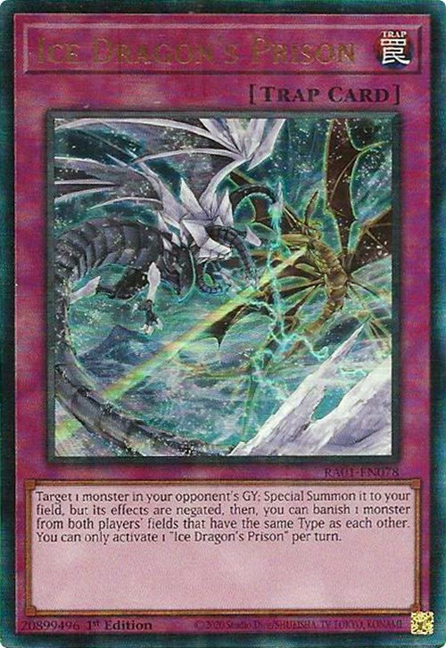 Ice Dragon's Prison [RA01-EN078] Prismatic Ultimate Rare | Arkham Games and Comics