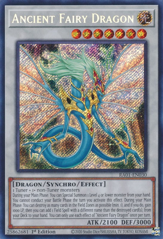 Ancient Fairy Dragon [RA01-EN030] Secret Rare | Arkham Games and Comics