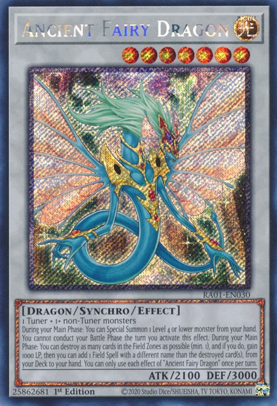 Ancient Fairy Dragon [RA01-EN030] Platinum Secret Rare | Arkham Games and Comics