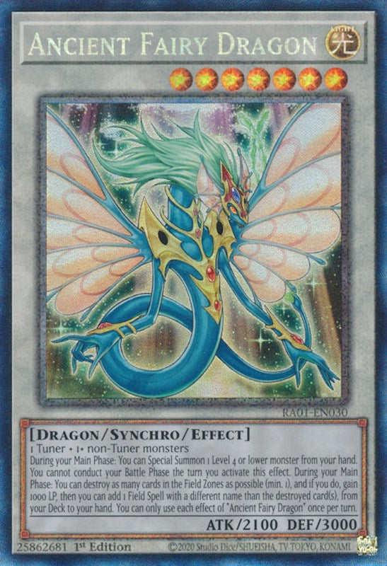 Ancient Fairy Dragon [RA01-EN030] Prismatic Collector's Rare | Arkham Games and Comics