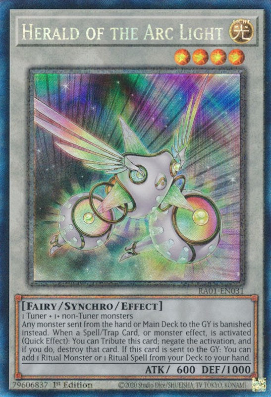 Herald of the Arc Light [RA01-EN031] Prismatic Collector's Rare | Arkham Games and Comics