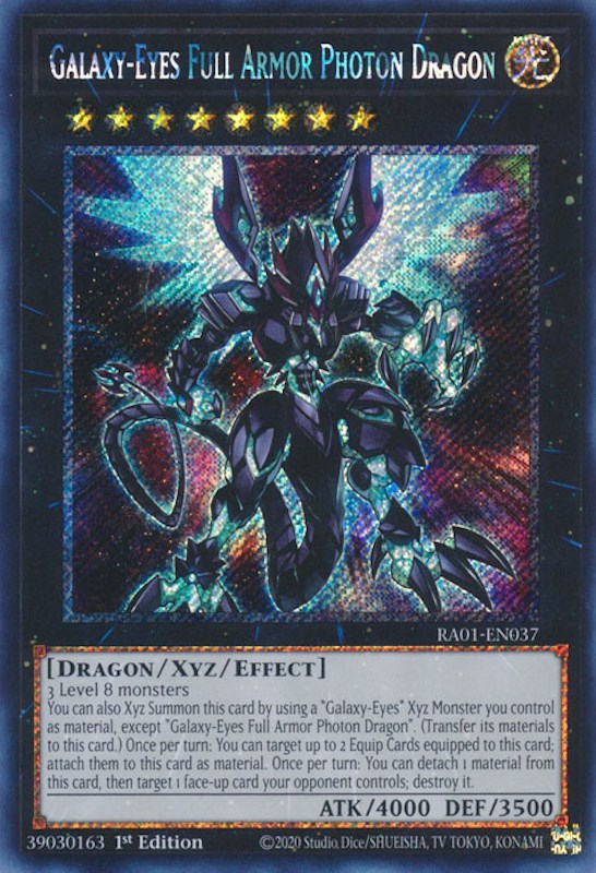 Galaxy-Eyes Full Armor Photon Dragon [RA01-EN037] Platinum Secret Rare | Arkham Games and Comics