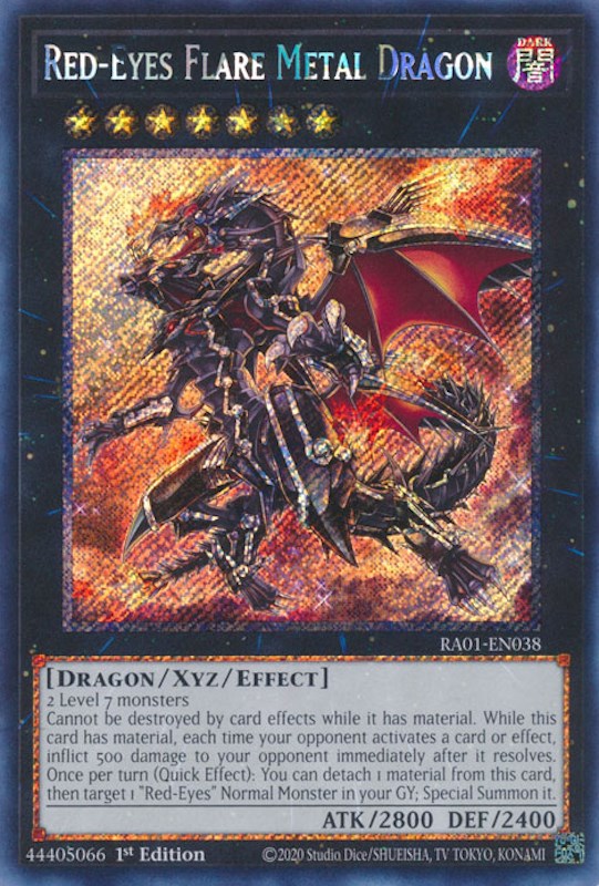 Red-Eyes Flare Metal Dragon [RA01-EN038] Platinum Secret Rare | Arkham Games and Comics