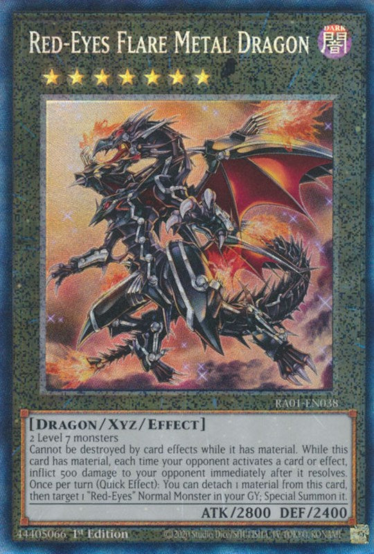 Red-Eyes Flare Metal Dragon [RA01-EN038] Prismatic Collector's Rare | Arkham Games and Comics