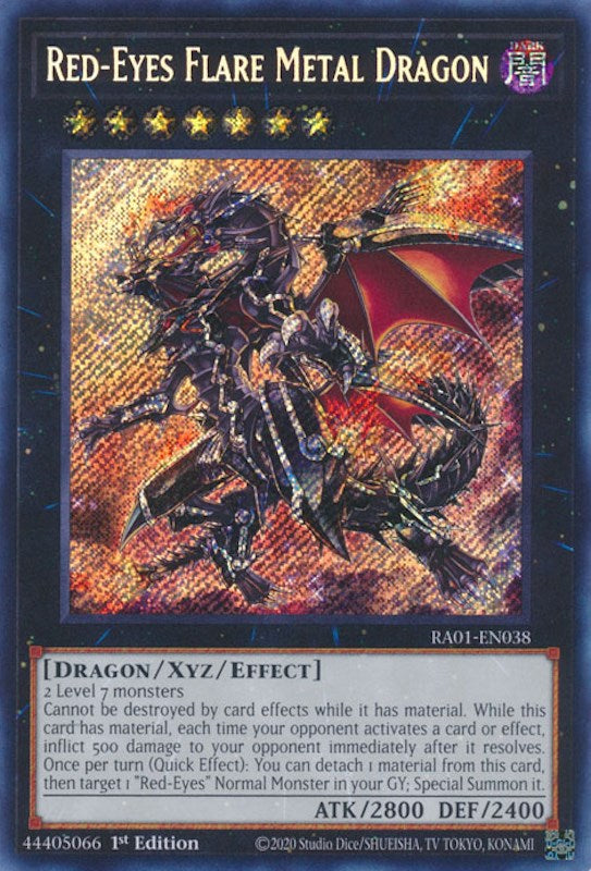 Red-Eyes Flare Metal Dragon [RA01-EN038] Secret Rare | Arkham Games and Comics