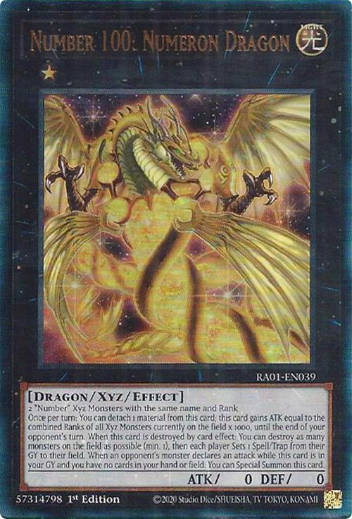 Number 100: Numeron Dragon [RA01-EN039] Prismatic Ultimate Rare | Arkham Games and Comics