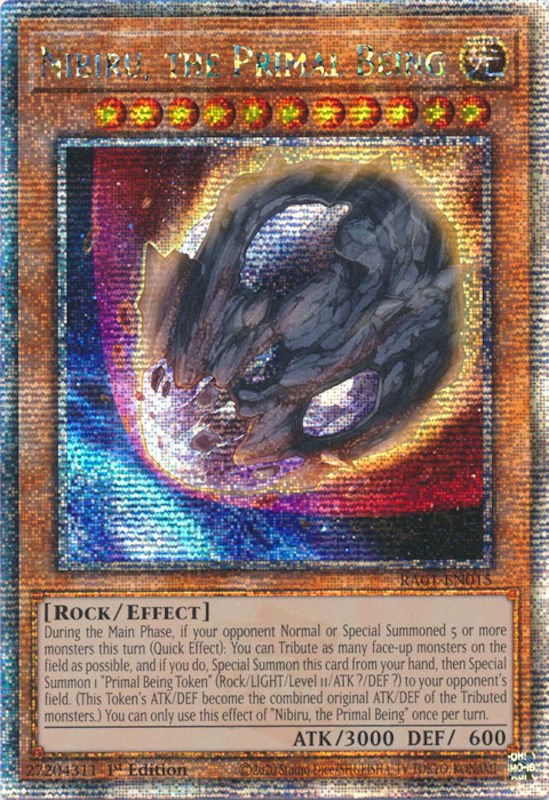 Nibiru, the Primal Being [RA01-EN015] Quarter Century Secret Rare | Arkham Games and Comics