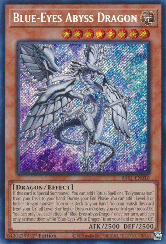 Blue-Eyes Abyss Dragon [RA01-EN016] Secret Rare | Arkham Games and Comics