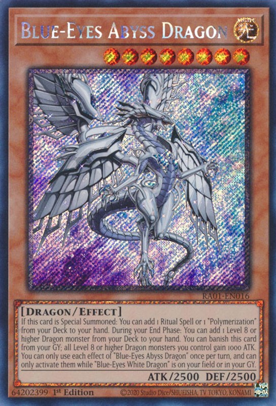 Blue-Eyes Abyss Dragon [RA01-EN016] Platinum Secret Rare | Arkham Games and Comics