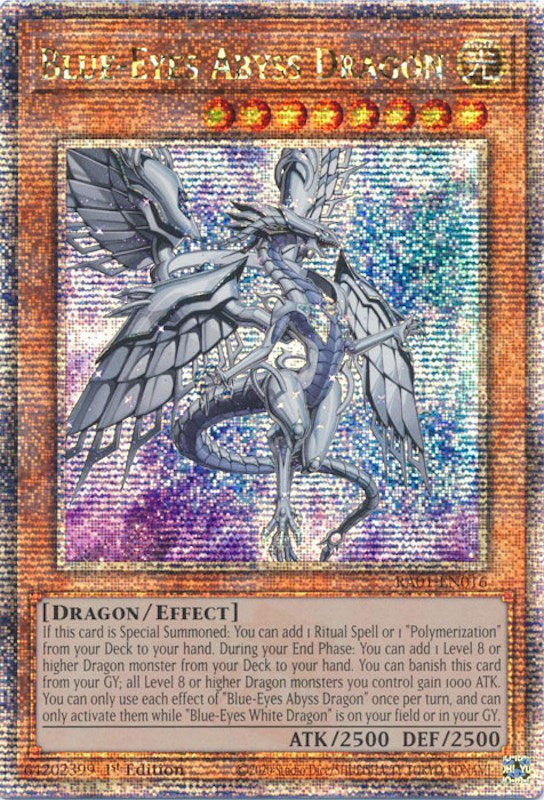 Blue-Eyes Abyss Dragon [RA01-EN016] Quarter Century Secret Rare | Arkham Games and Comics