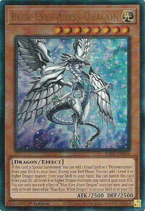 Blue-Eyes Abyss Dragon [RA01-EN016] Prismatic Ultimate Rare | Arkham Games and Comics