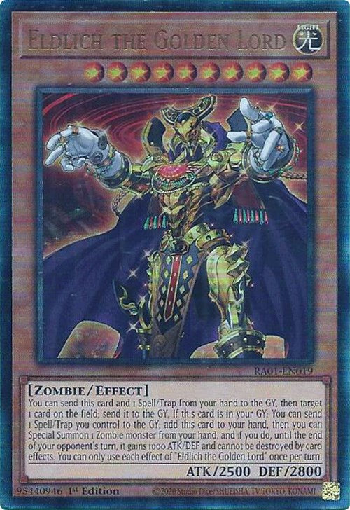 Eldlich the Golden Lord [RA01-EN019] Prismatic Ultimate Rare | Arkham Games and Comics